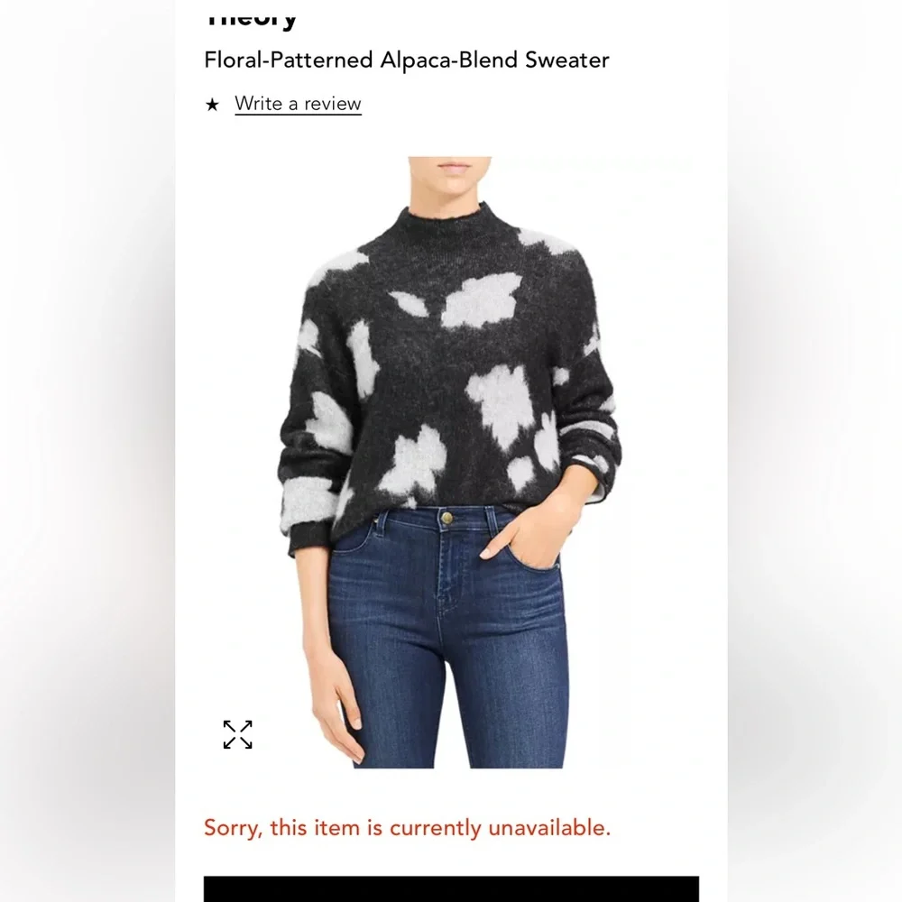 Theory Floral-Patterned Alpaca-Blend Sweater
